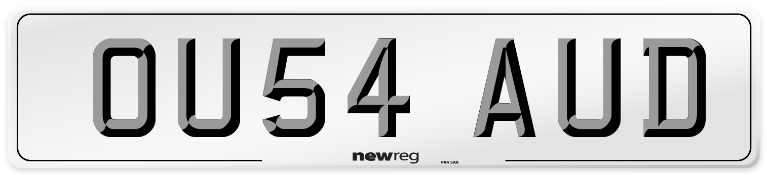 OU54 AUD Number Plate from New Reg